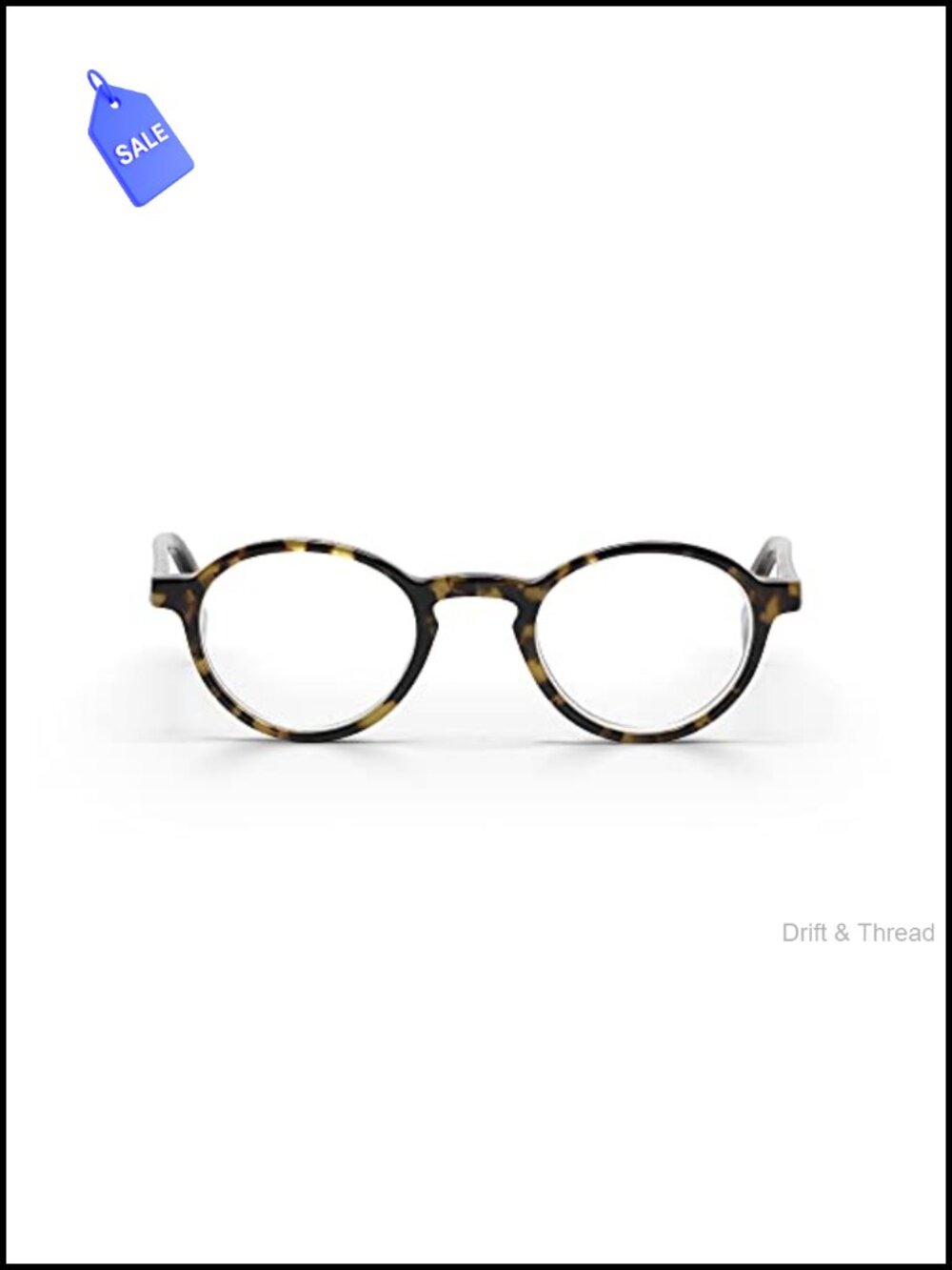 Board Stiff Narrow Round Blue Light Reading Glasses +2.50